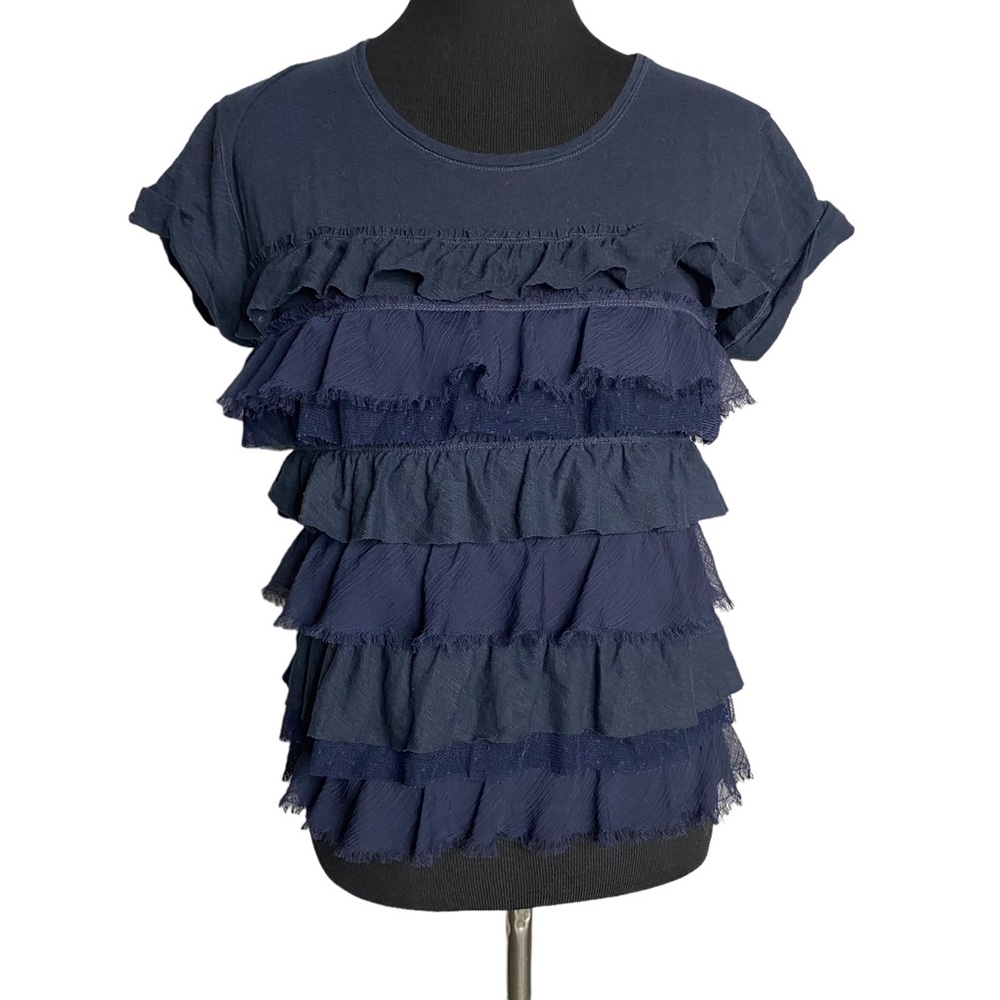 Hollister Ruffle Top Navy Large Y2K